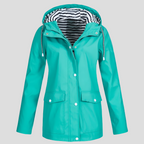 Women's Hooded Rain Jacket – Wind Resistant Zip-Up Outdoor Jacket