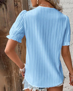 Women's V-Neck Lace Blouse – Feminine Occasion Detail Blouse