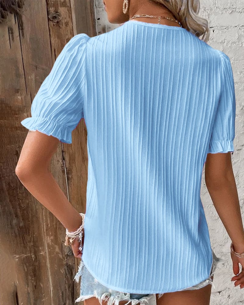 Women's V-Neck Lace Blouse – Feminine Occasion Detail Blouse