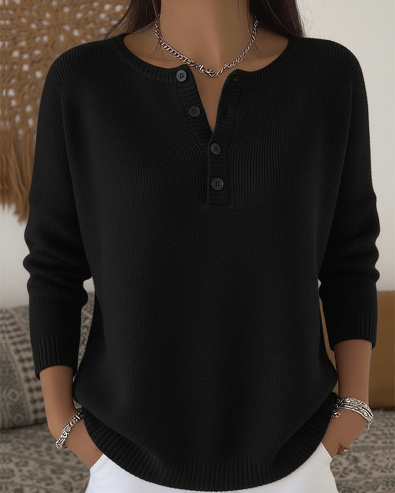 Women's V-Neck Winter Cardigan – Long Sleeve Button Cardigan