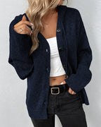 Women's Lace-Up Hooded Cardigan – Casual Long Sleeve Cardigan