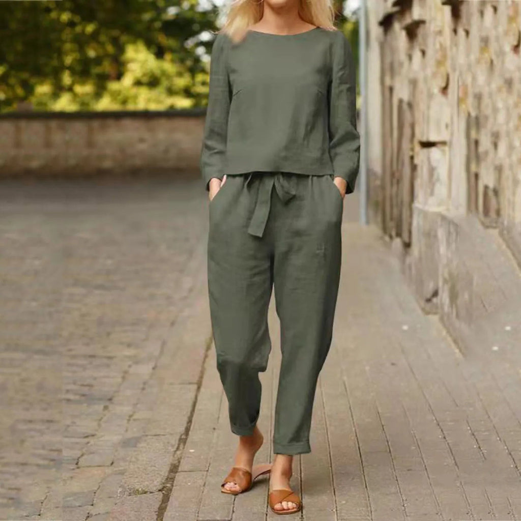 Women's Flare Sleeve Tracksuit – Cargo Pants Matching Two-Piece Set