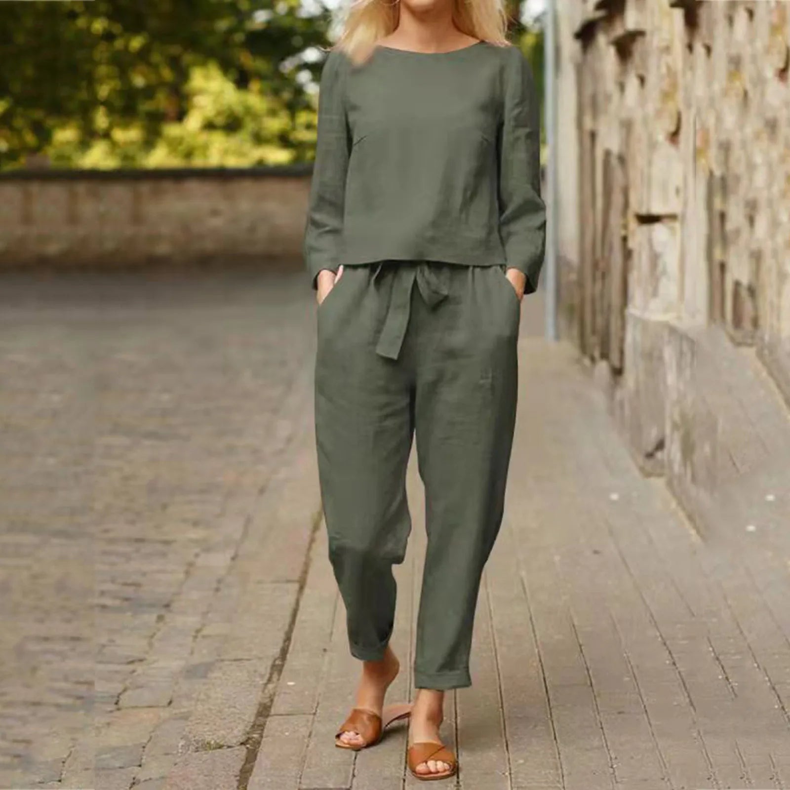 Women's Flare Sleeve Tracksuit – Cargo Pants Matching Two-Piece Set