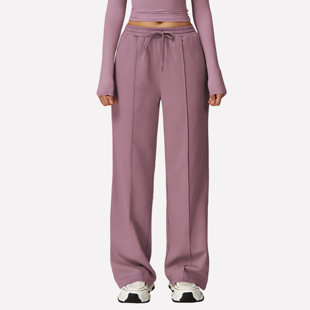 Women's Wide Leg Lounge Pants – Drawstring High Waist Pocket Sweatpants