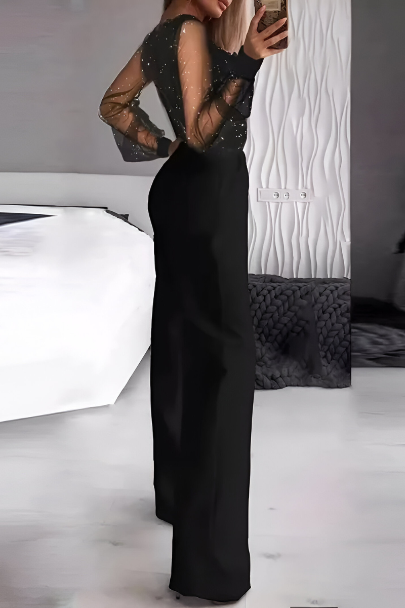 Women's Glitter Party Jumpsuit – Sparkly Evening Occasion Jumpsuit