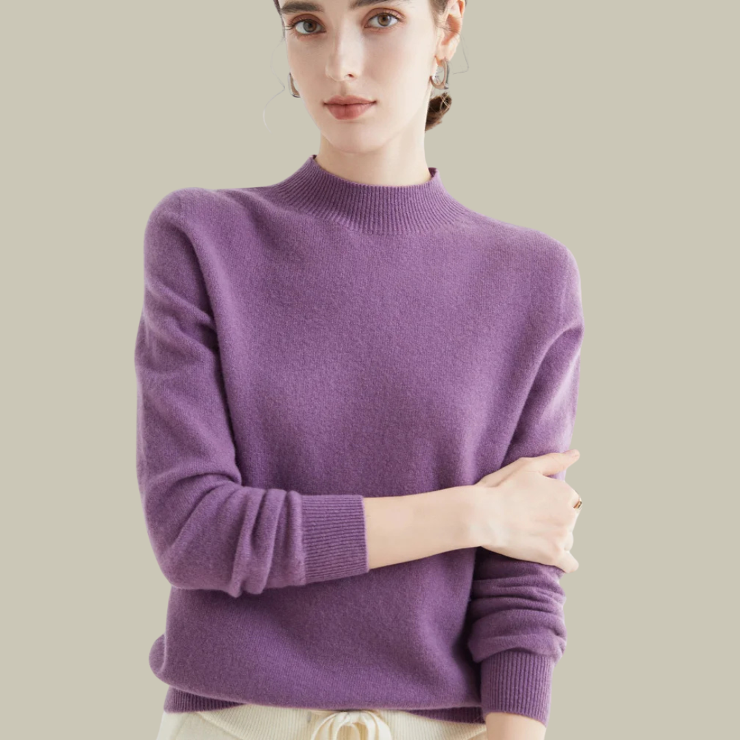Women's Fitted Turtleneck Sweater – Classic Roll Neck Winter Sweater