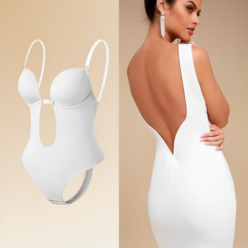 Women's Low Back Shapewear Bodysuit – Seamless Smoothing Support Bodysuit
