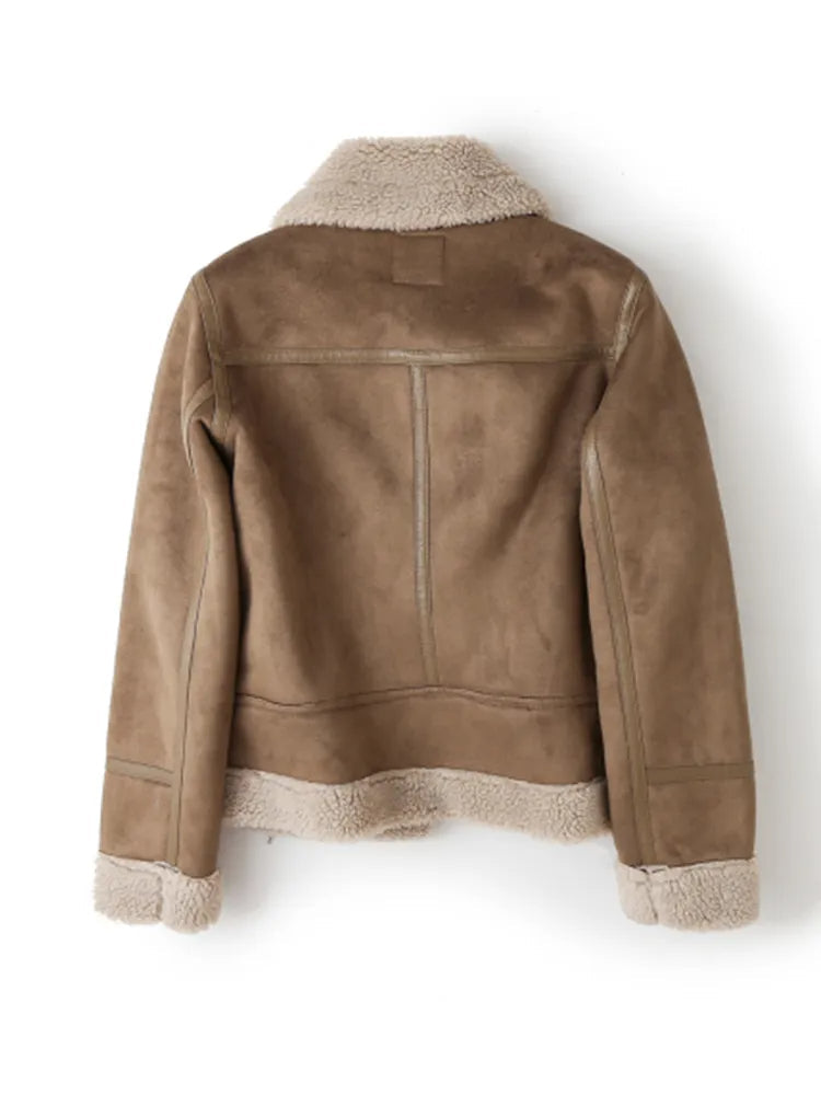 Women's Warm Fleece Jacket – Cropped Zip-Up Winter Jacket