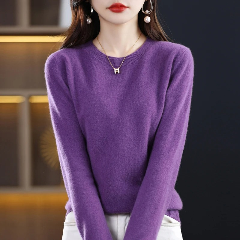 Women's Everyday Crew Neck Sweater – Soft Long Sleeve Knit Pullover