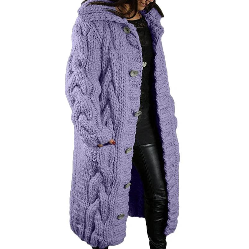 Women's Relaxed Chunky Cardigan – Long Sleeve Winter Cardigan