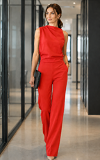 Women's Sleeveless Wide Leg Summer Jumpsuit – Relaxed Flowy Casual Jumpsuit