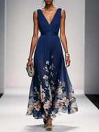 Women's Floral Wedding Guest Maxi Dress – Summer Flowy Occasion Dress
