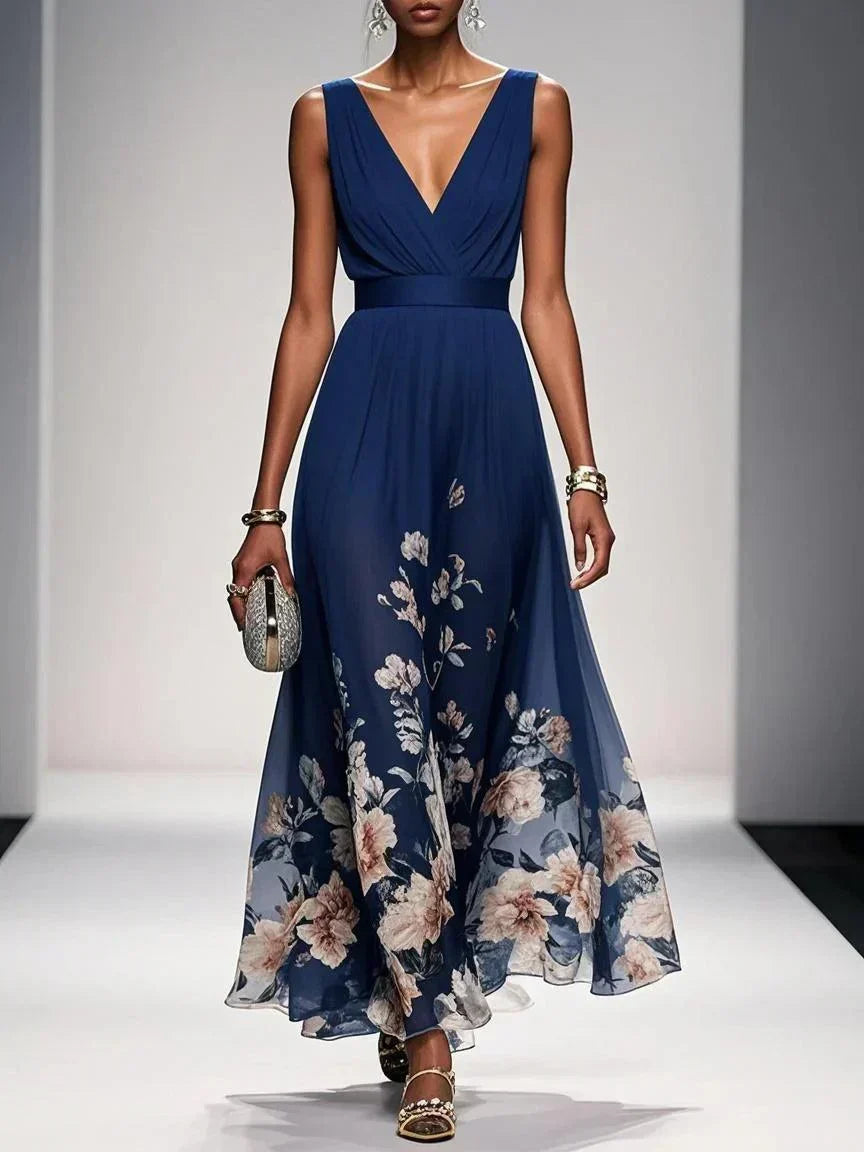 Women's Floral Wedding Guest Maxi Dress – Summer Flowy Occasion Dress