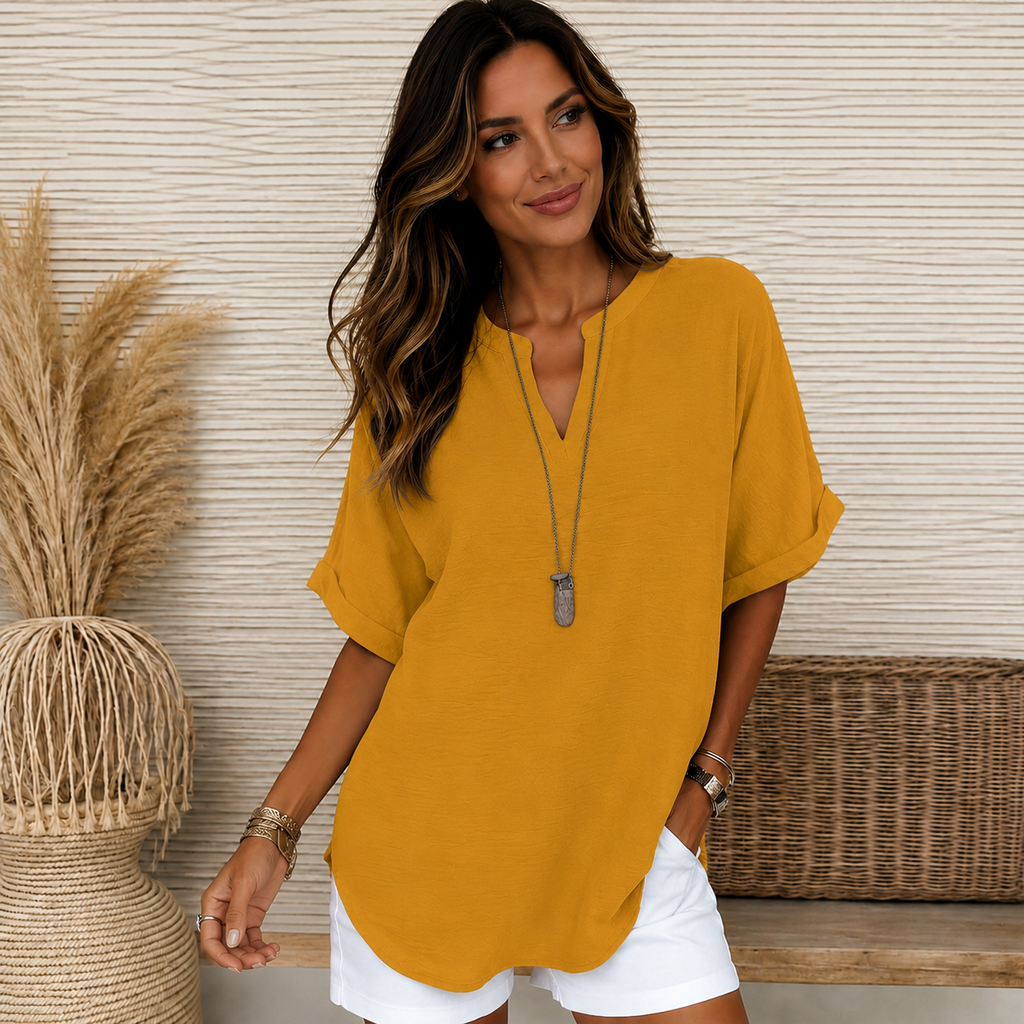 Women's Flowy V-Neck Blouse – Relaxed Day-to-Night Blouse