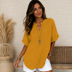 Women's Flowy V-Neck Blouse – Relaxed Day-to-Night Blouse