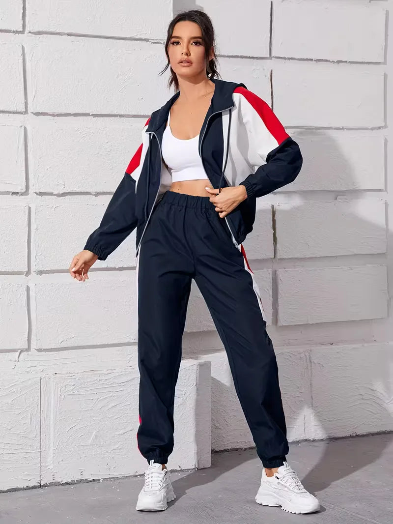 Women's Zip-Up Lounge Set – Hooded Legging Two-Piece Set