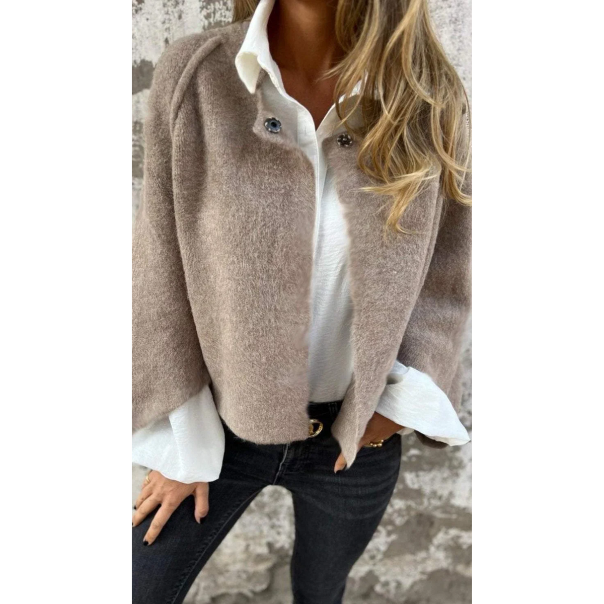 Women's Classic Tailored Coat – Structured Button Front Longline Coat
