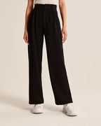 Women's Pleated Wide Leg Pants – High Waist Flowy Dress Trousers