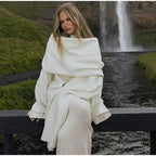 Women's Double-Breasted Winter Coat – Relaxed Stand Collar Overcoat