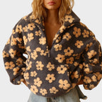 Women's Floral Jacquard Sweater – Relaxed Knit Pullover