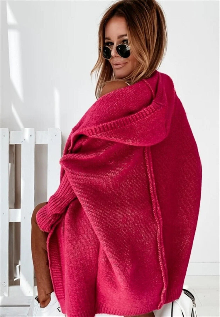 Women's Oversized Longline Cardigan – Relaxed Sleeve Knit Cardigan
