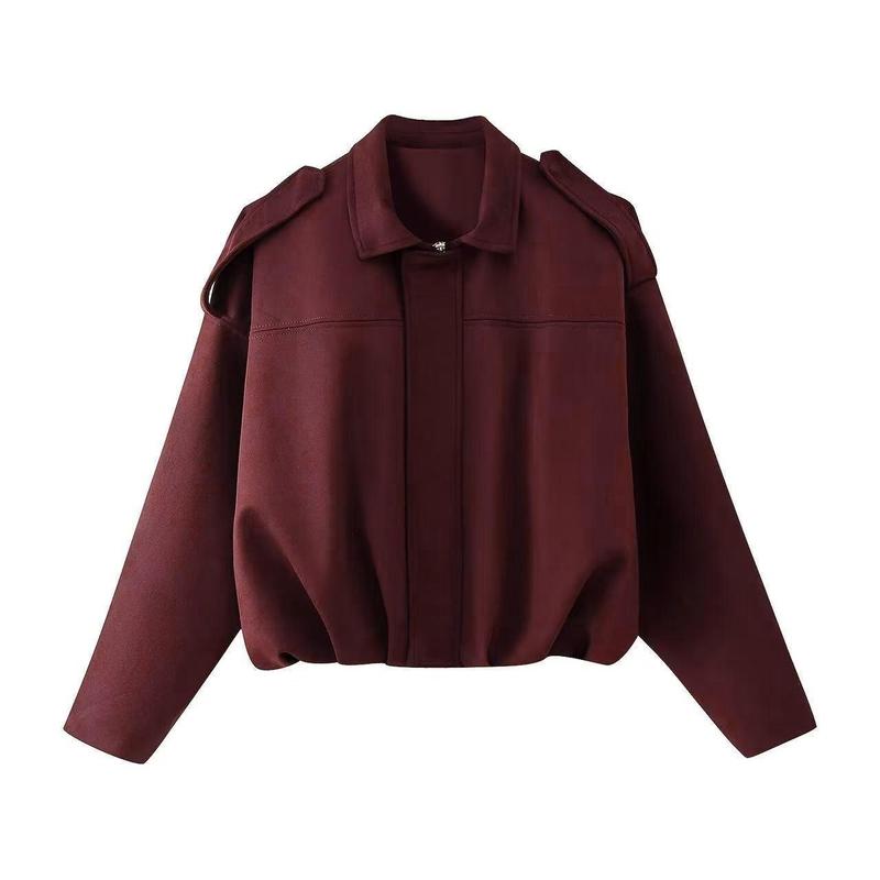 Women's Faux Suede Bomber Jacket – Cropped Flight Jacket