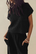 Women's Short Sleeve Pants Set – Crew Neck Top & High Waist Trousers