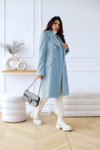 Women's Long Double-Breasted Overcoat – Classic Winter Coat