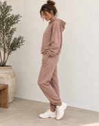 Women's Oversized Jogger Tracksuit Set – Hooded Top High Waist Pants Set