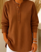 Women's Long Sleeve Knit Top – Textured Relaxed Sweater Top