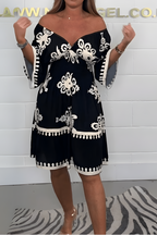 Women's Flowy Boho Occasion Dress – Relaxed Day-to-Evening Dress