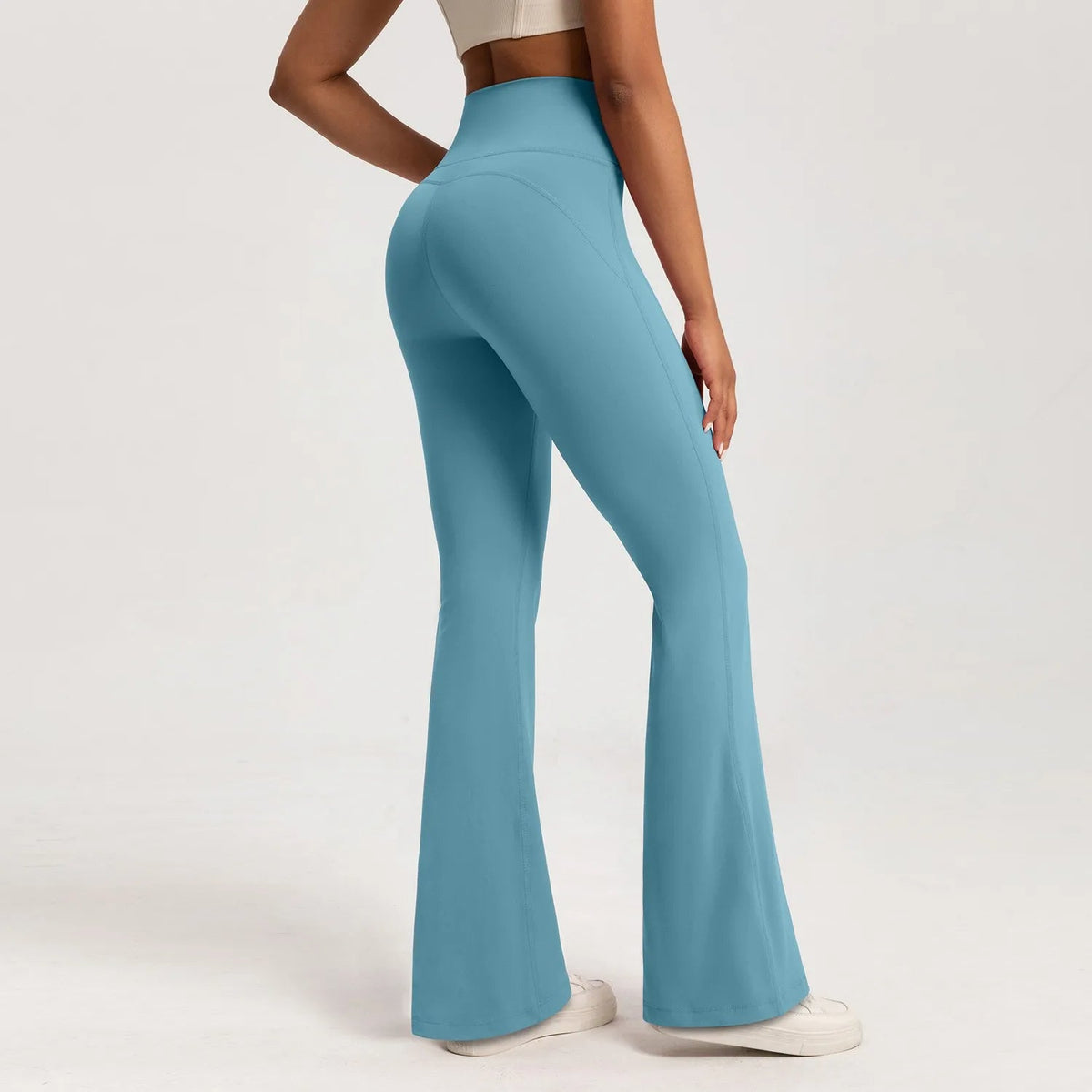 Women's High Rise Flare Leggings – Crossover Waist Yoga Workout Pants