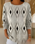 Women's Long Sleeve Textured Sweater – Relaxed Knit Pullover