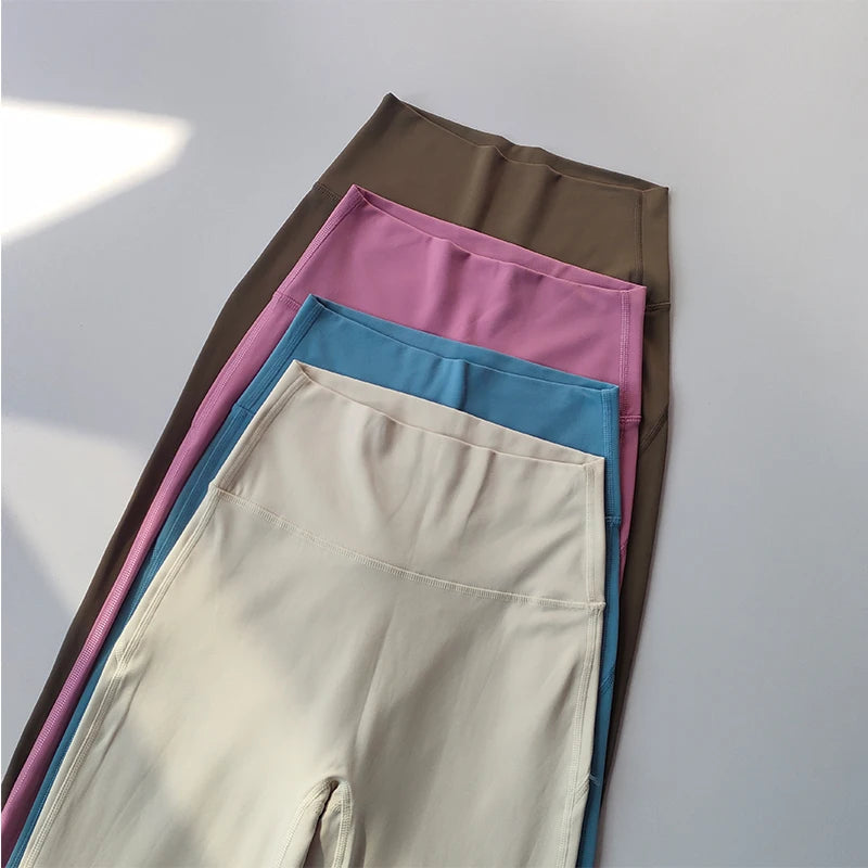 Women's High Rise Flare Leggings – Crossover Waist Yoga Workout Pants