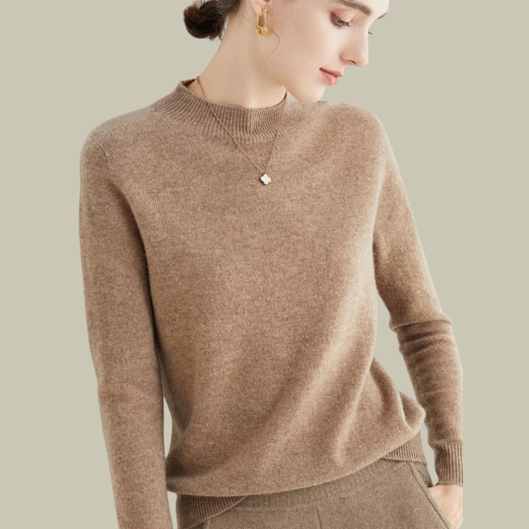 Women's Fitted Turtleneck Sweater – Classic Roll Neck Winter Sweater