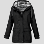 Women's Hooded Rain Jacket – Wind Resistant Zip-Up Outdoor Jacket