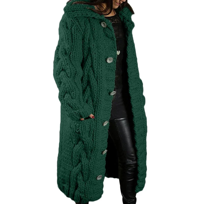Women's Relaxed Chunky Cardigan – Long Sleeve Winter Cardigan