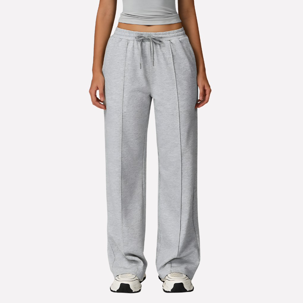 Women's Wide Leg Lounge Pants – Drawstring High Waist Pocket Sweatpants