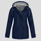 Women's Hooded Rain Jacket – Wind Resistant Zip-Up Outdoor Jacket