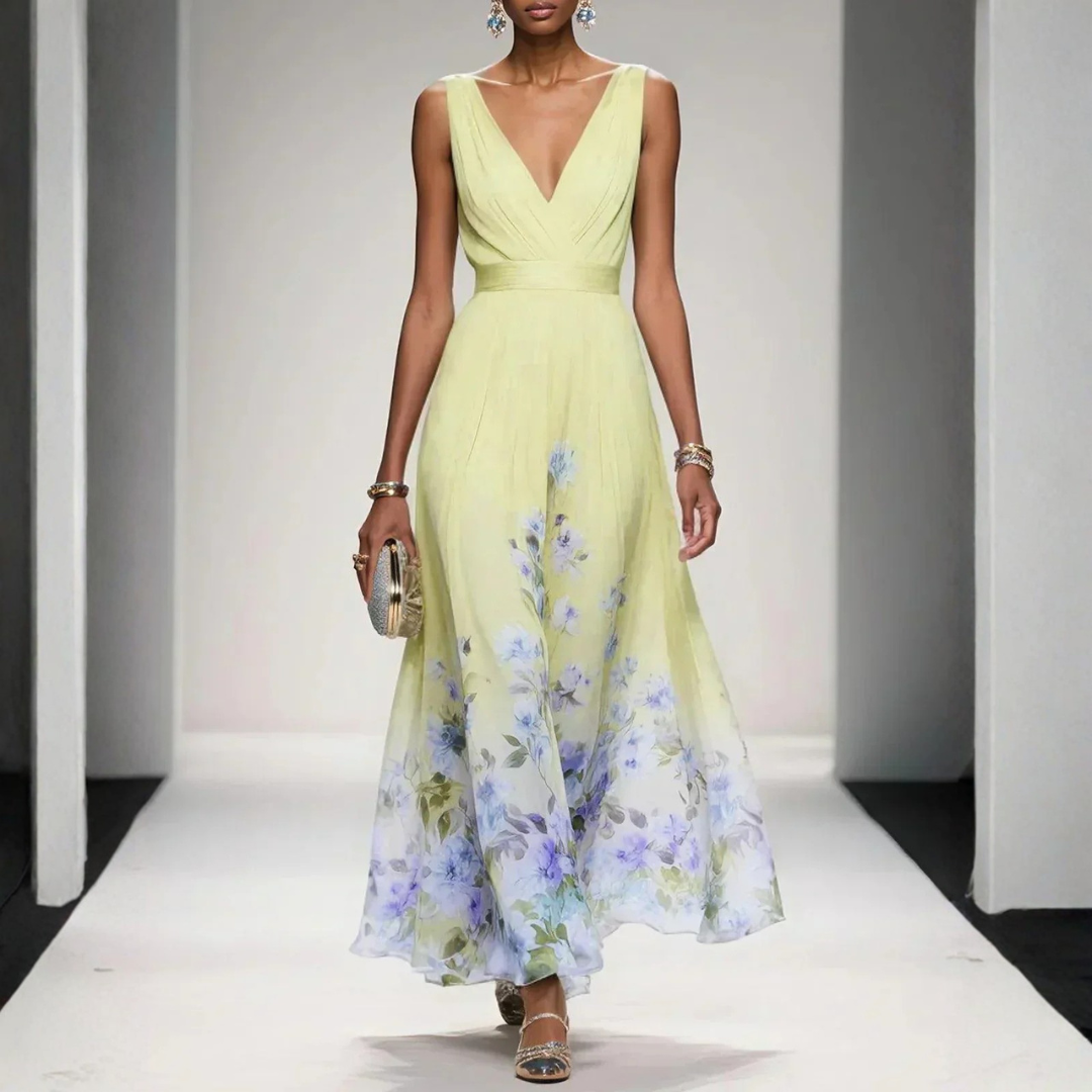Women's Floral Wedding Guest Maxi Dress – Flowy Summer Occasion Dress