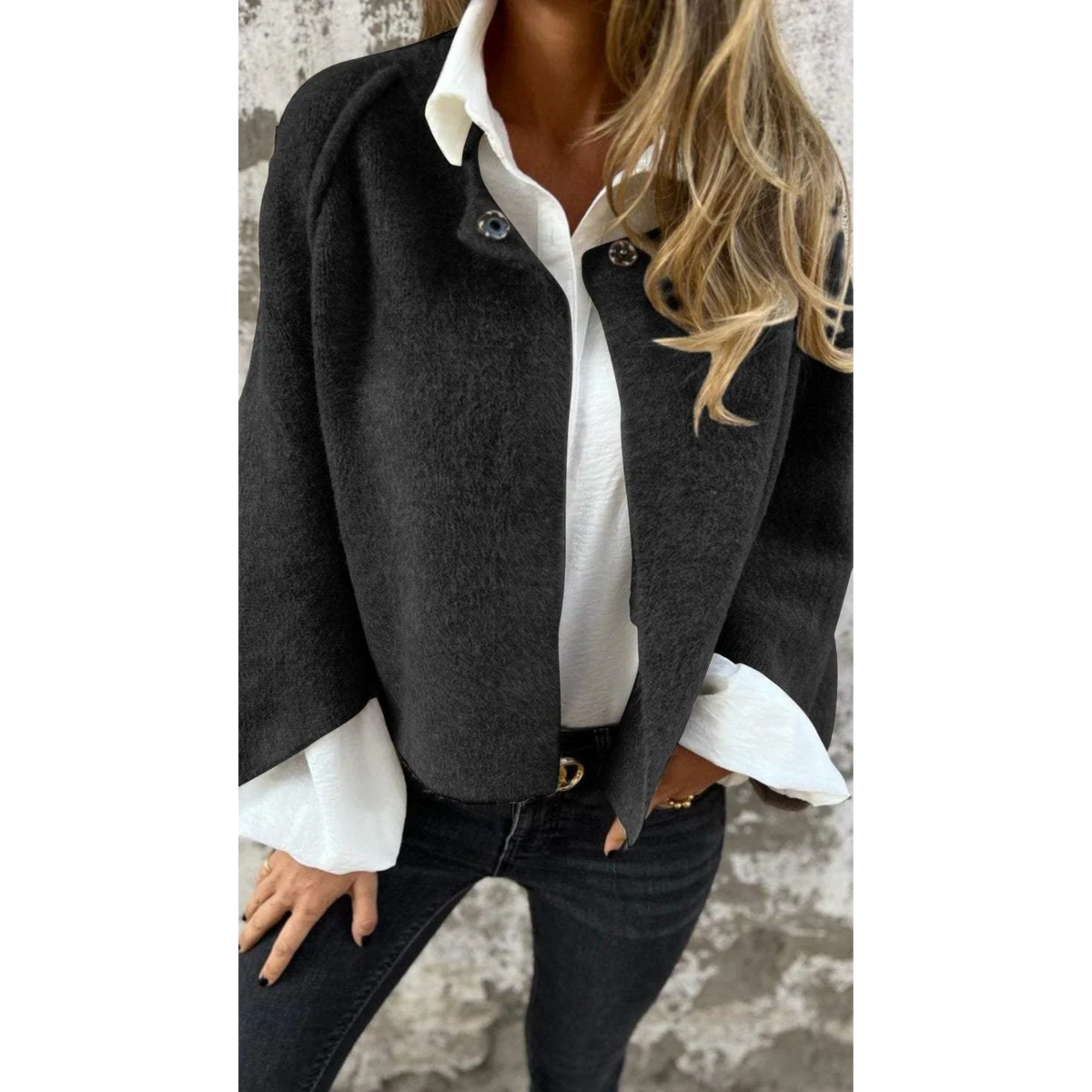 Women's Classic Tailored Coat – Structured Button Front Longline Coat
