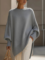 Women's Oversized Knit Sweater – Relaxed Long Sleeve Casual Sweater