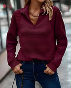 Women's Long Sleeve Casual Sweater – Relaxed Knit Pullover