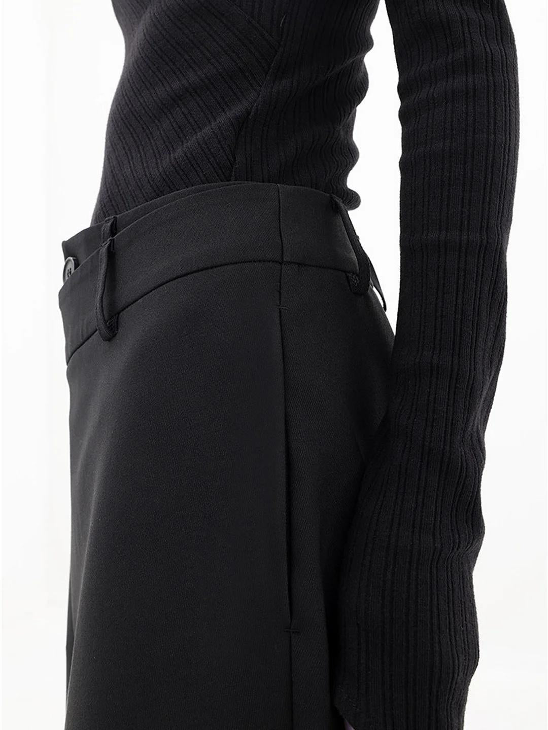 Women's Elastic Waist Crisscross Trousers – Relaxed Wide Leg Pants
