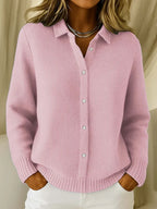 Women's Long Button Cardigan – Relaxed Fit Knit Cardigan
