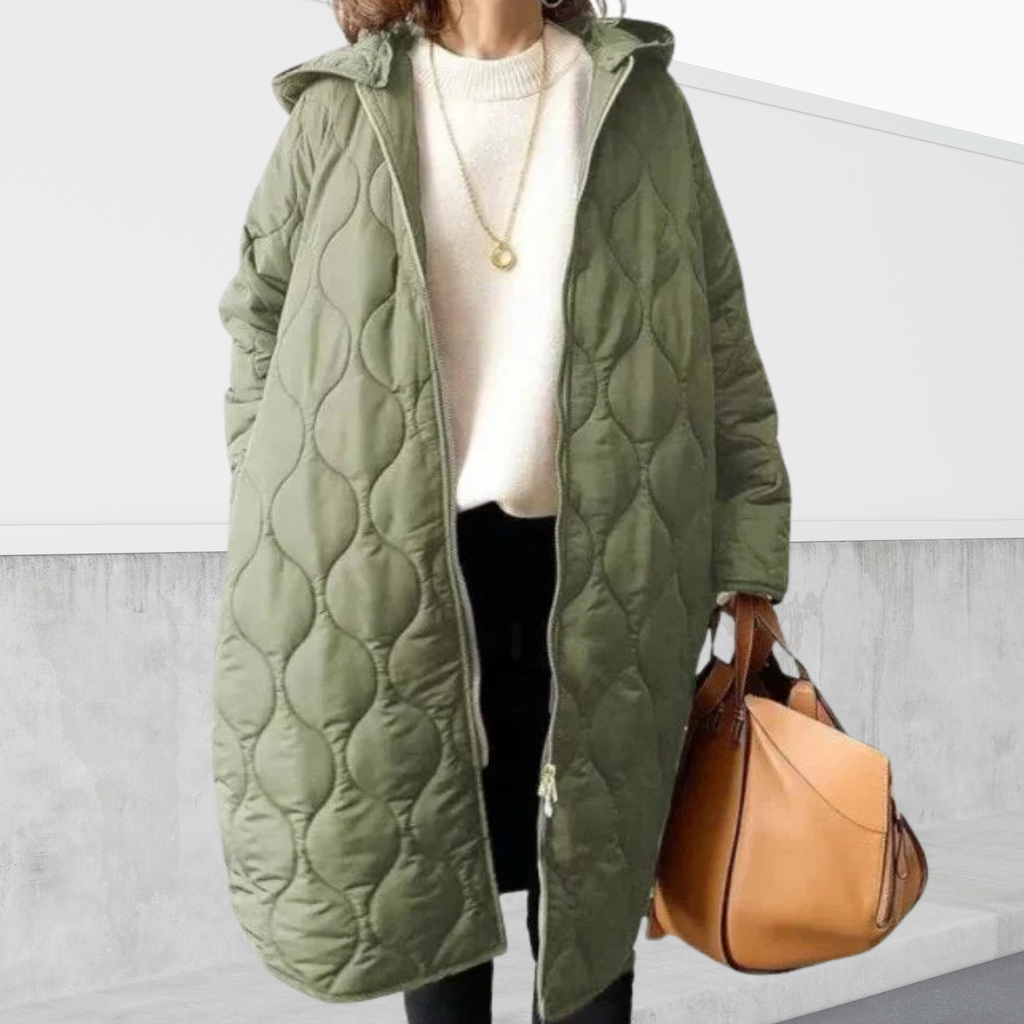 Women's Oversized Hooded Parka – Adjustable Cuff Multi-Pocket Winter Coat