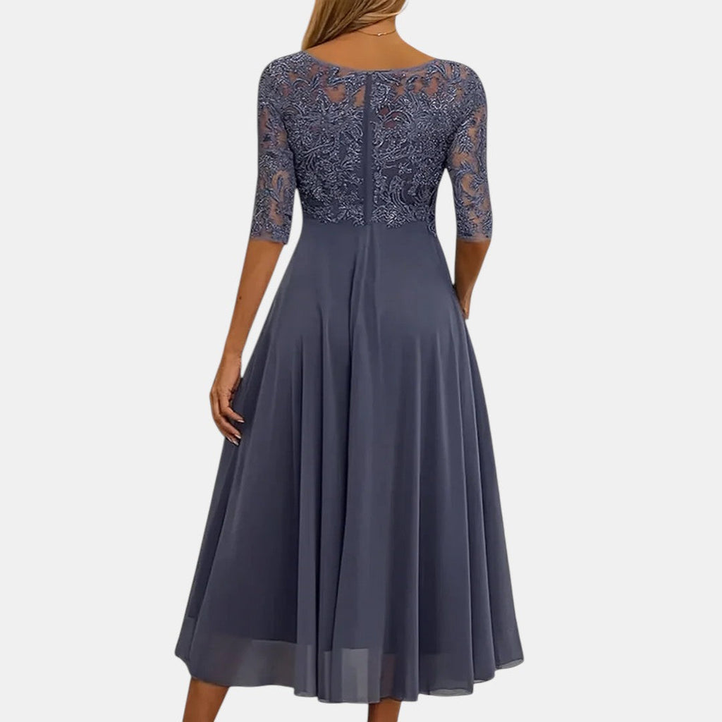 Women's Layered Lace Wedding Guest Dress – Formal Occasion Dress