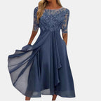 Women's Layered Lace Wedding Guest Dress – Formal Occasion Dress