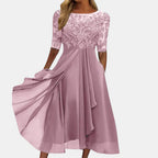 Women's Layered Lace Wedding Guest Dress – Formal Occasion Dress