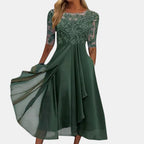 Women's Layered Lace Wedding Guest Dress – Formal Occasion Dress